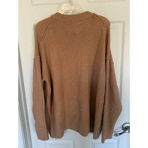 Aerie Tan Slouchy Crewneck Long Sleeve Sweater Size Medium - Picture 4 of 8